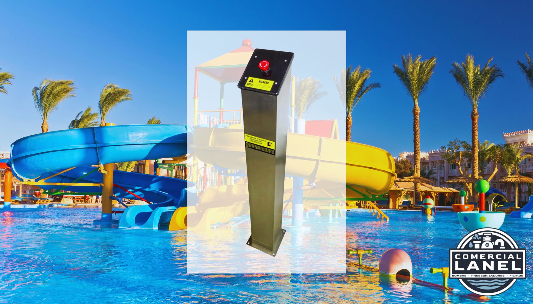 Torre em Aço Inox com Botão de Emergência Sodramar