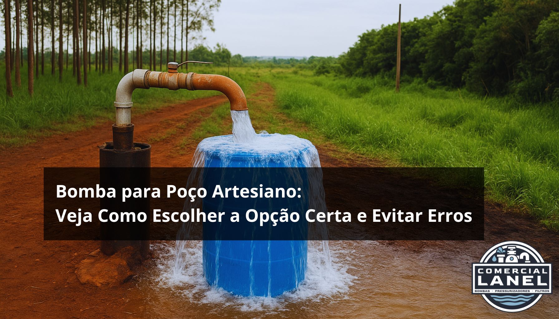 Bomba de água em poço artesiano